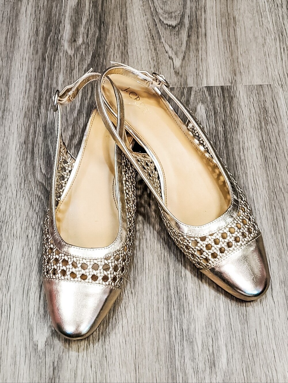 J. Crew Gold Ballet Flats